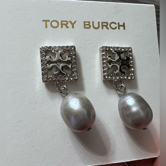 Tory Burch Jewelry - Tory Burch Silver and White Pearl Drop Earrings